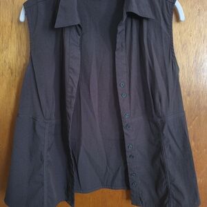 Women's Brown Sleeveless Top